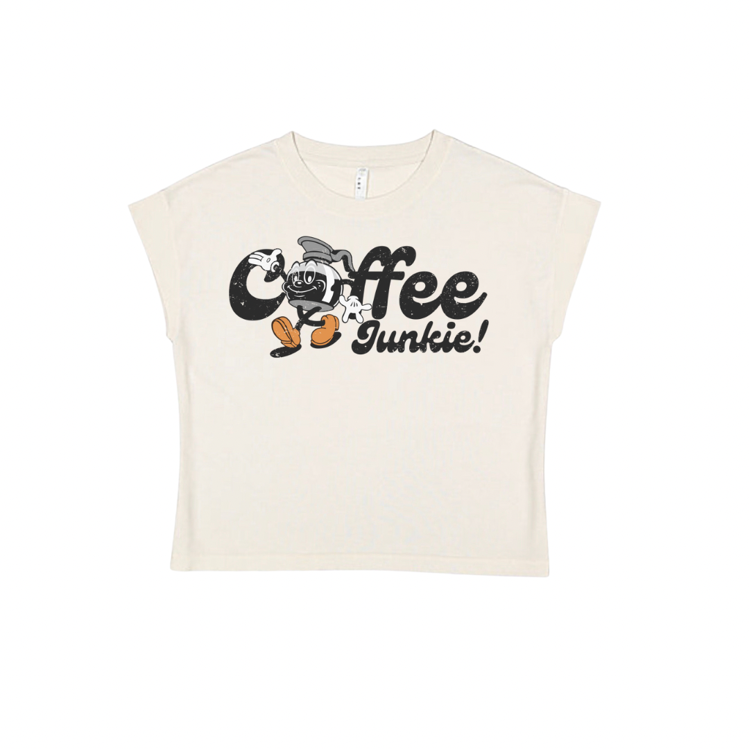 Coffee junkie adult graphic tee