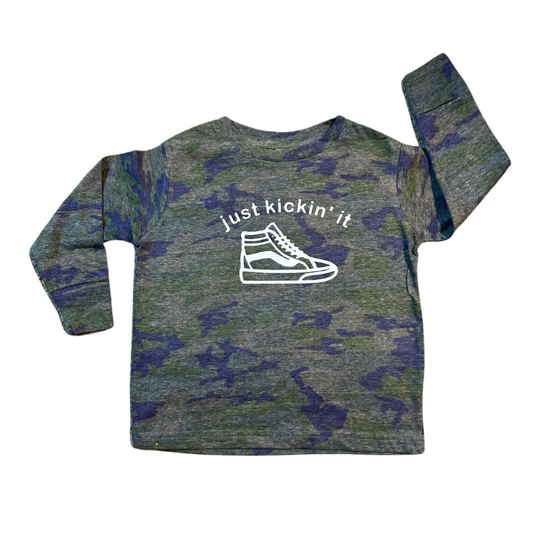 Just kickin’ it graphic long sleeve