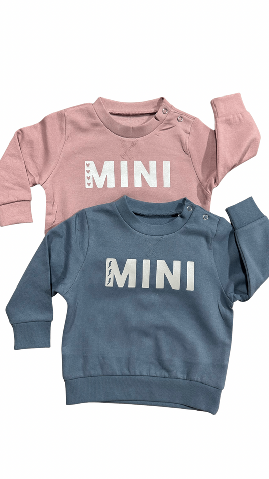 0-6m Blue Mini graphic crew