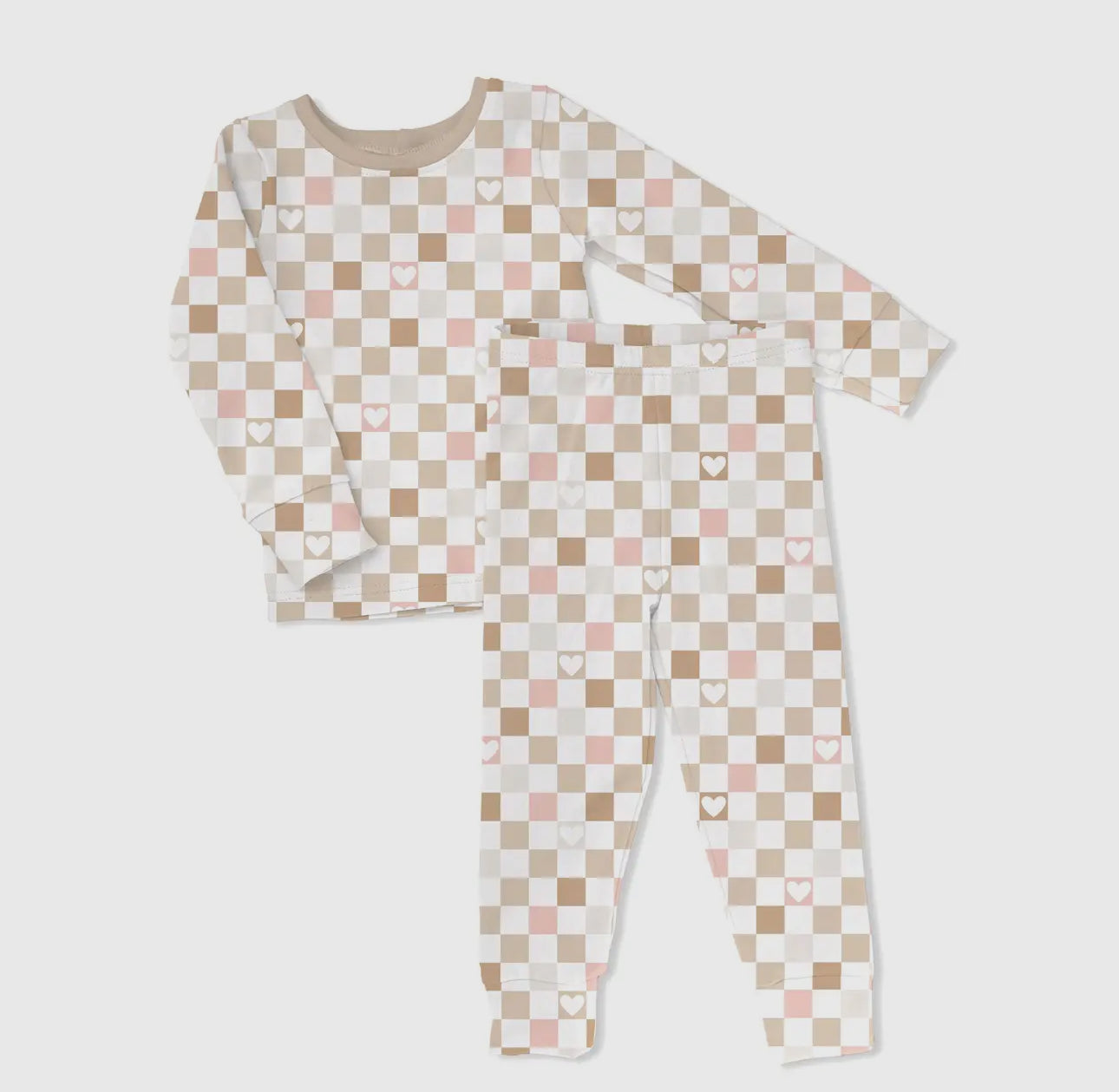 Love & checks bamboo two-piece pajama