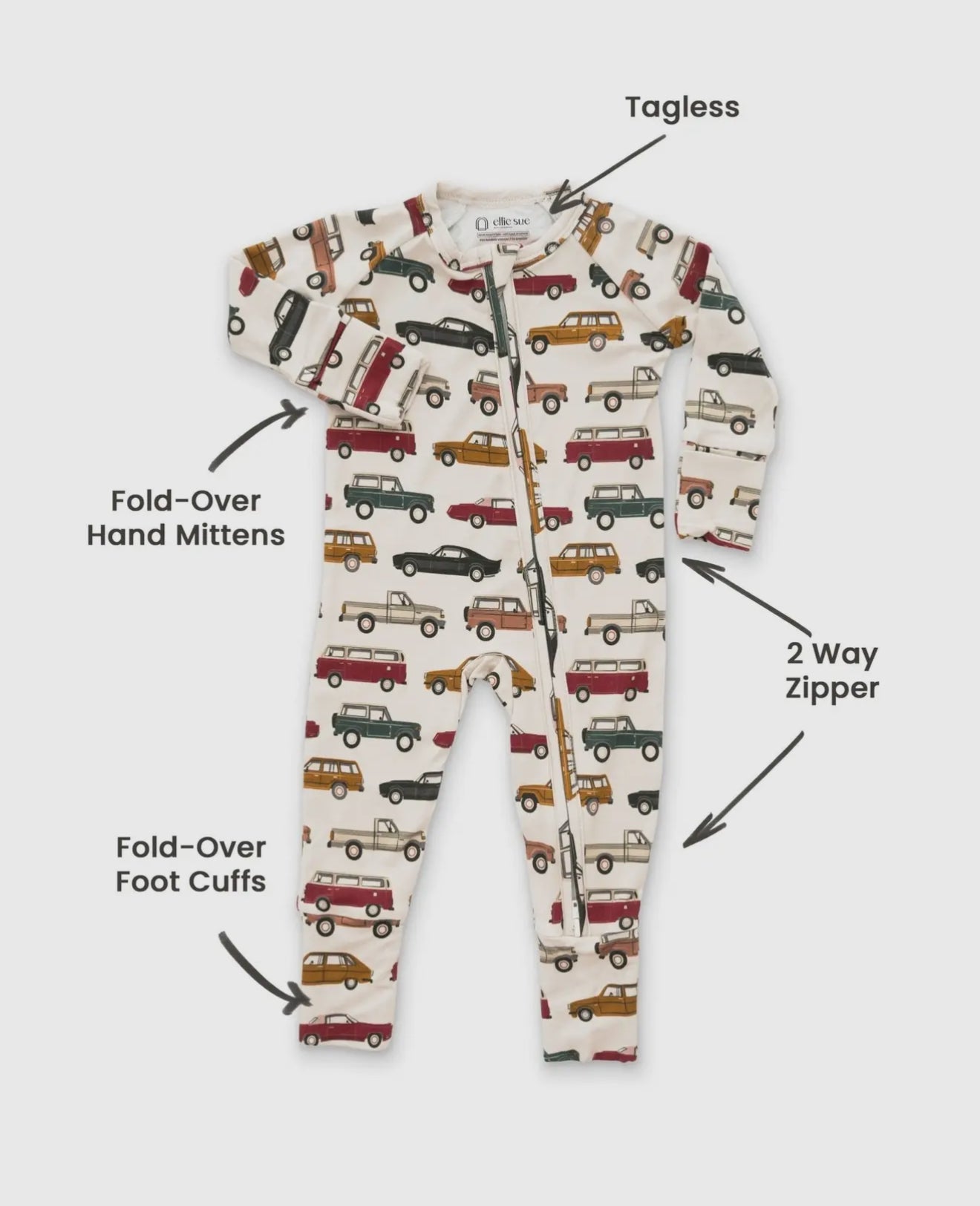 Stay classic bamboo romper pajama