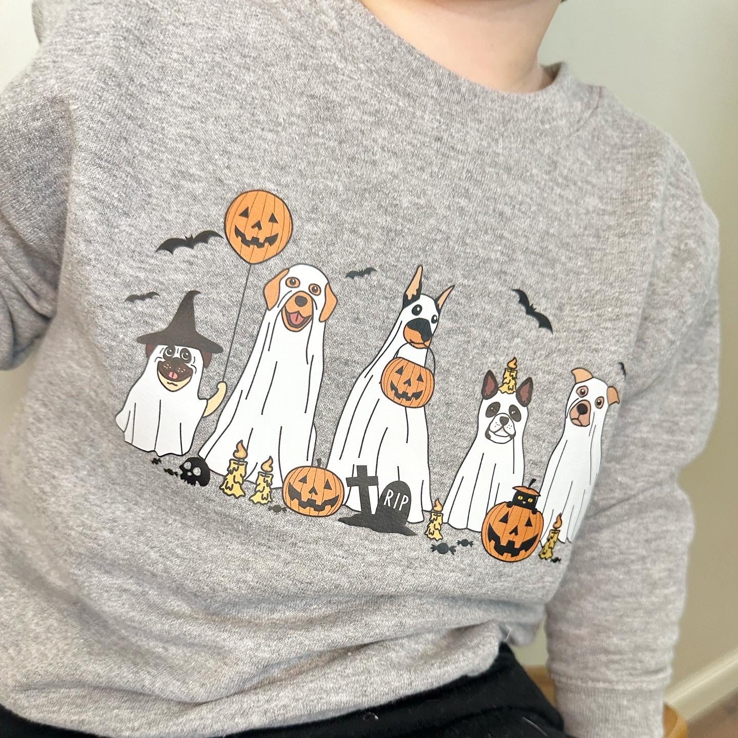 Spooky pups graphic