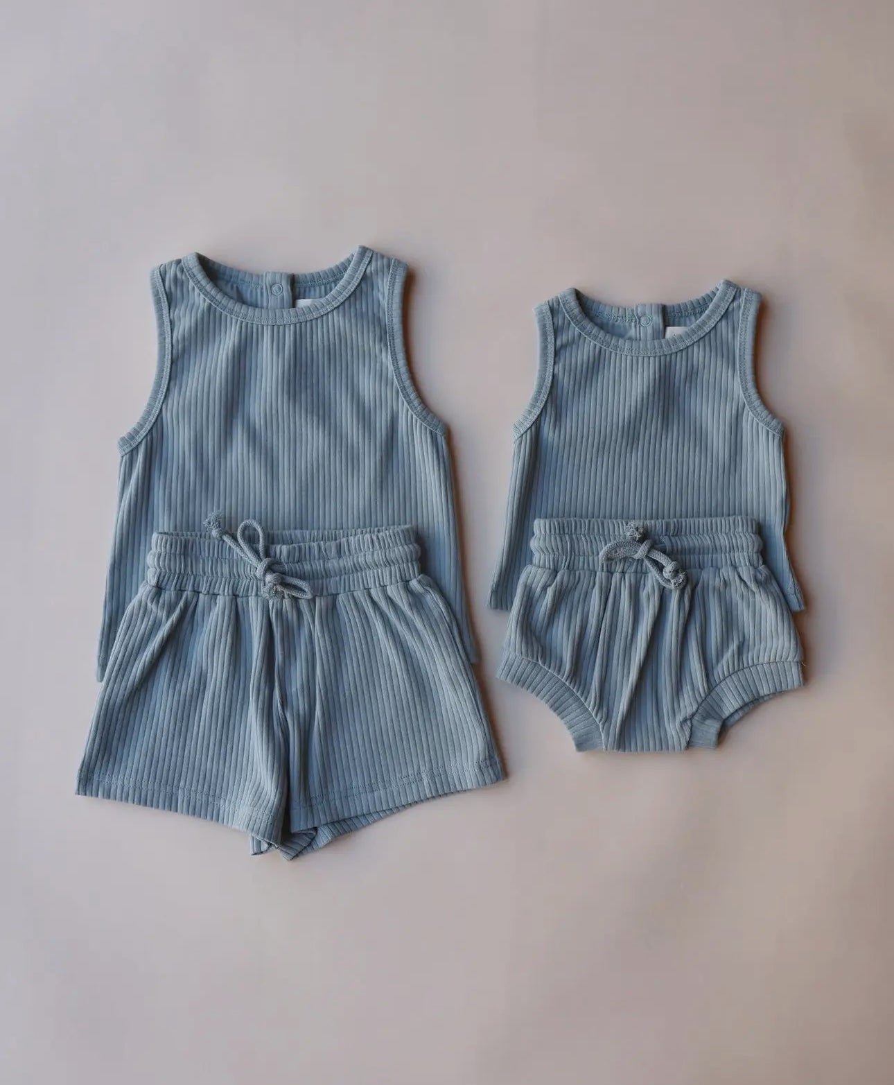 Ribbed Summer tank set - Blue