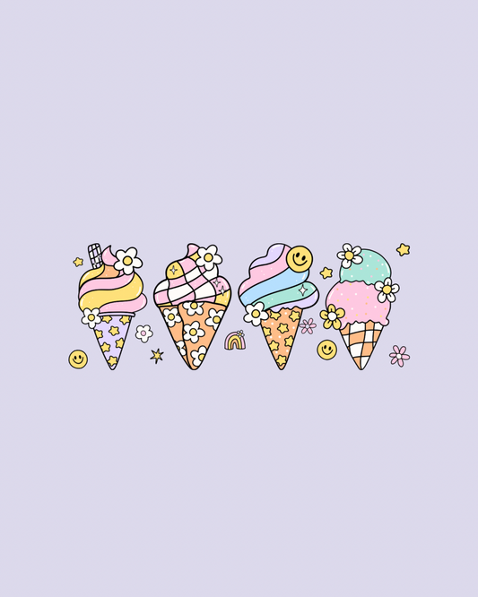 Groovy ice cream shop graphic