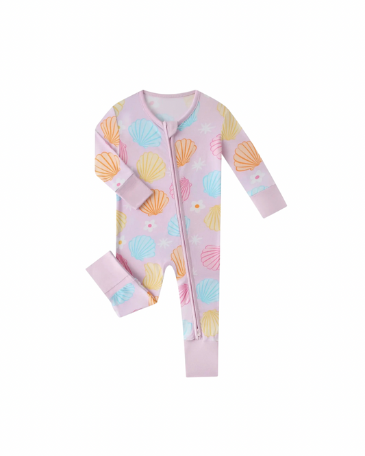 Summer shells bamboo romper pajama