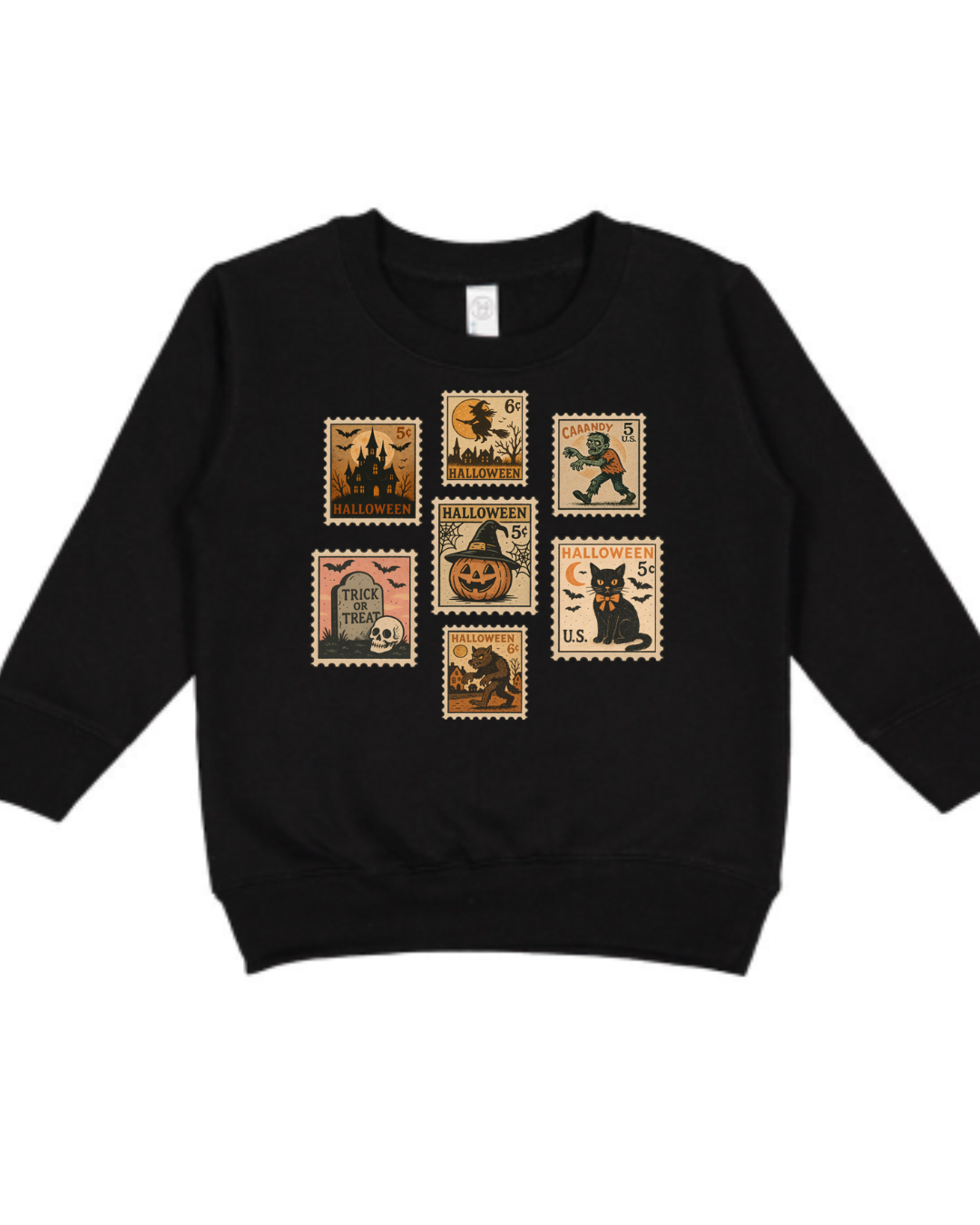 Spooky stamps graphic