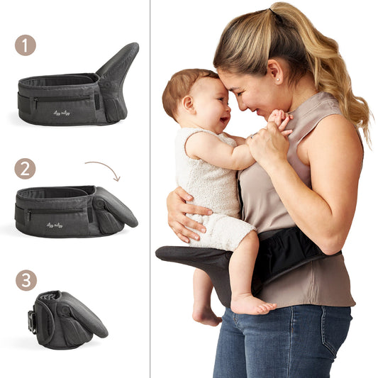 Hold & fold hip seat baby carrier