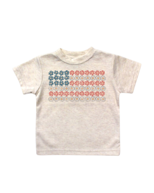 America 250 floral flag graphic