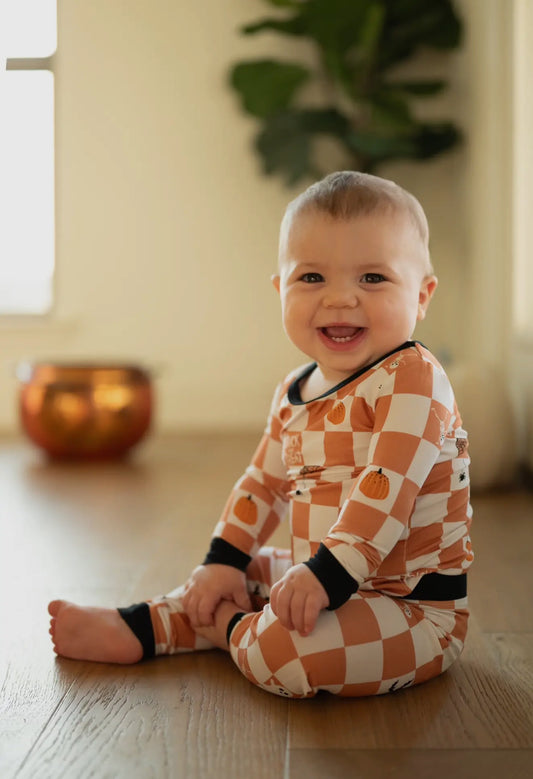 Check or treat two piece bamboo pajama