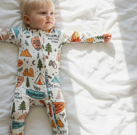 National parks bamboo romper pajama