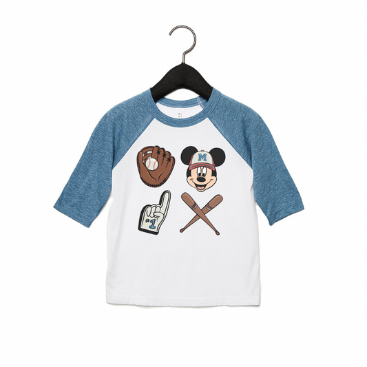 Mousey graphic baseball tee