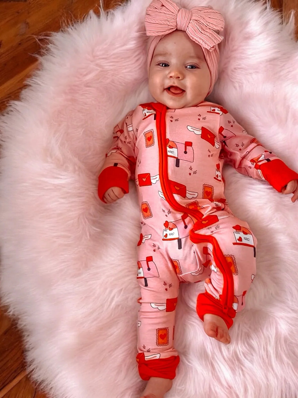 Love letters bamboo romper pajama