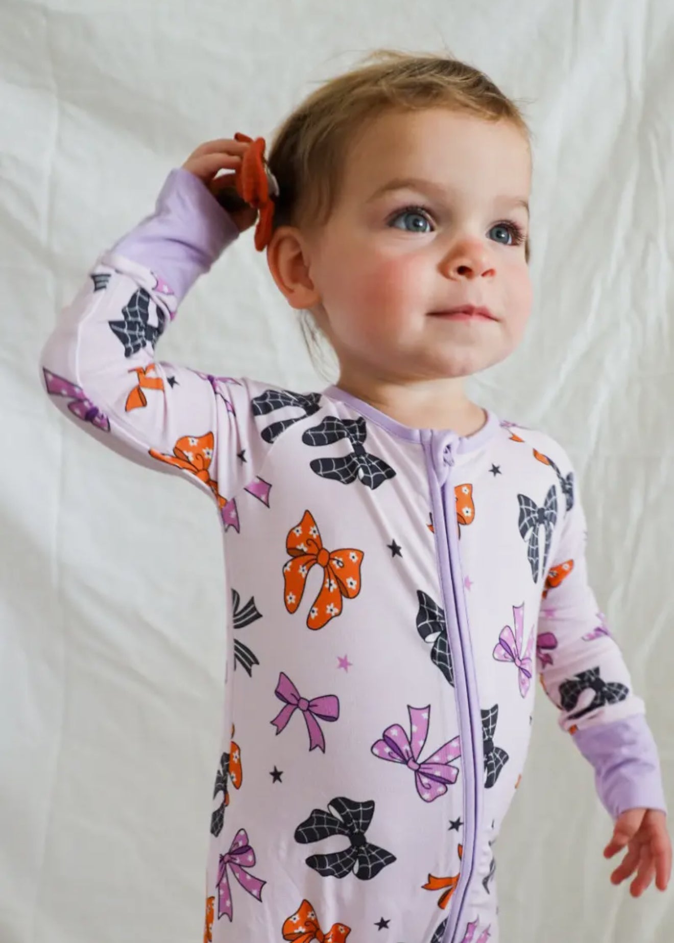 Halloween bows bamboo romper pajama