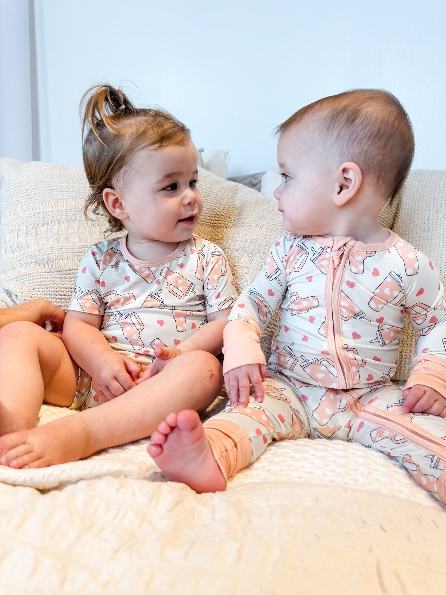 Sweet sips bamboo romper pajama