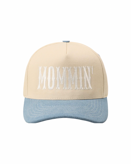 Mommin’ denim ivory hat