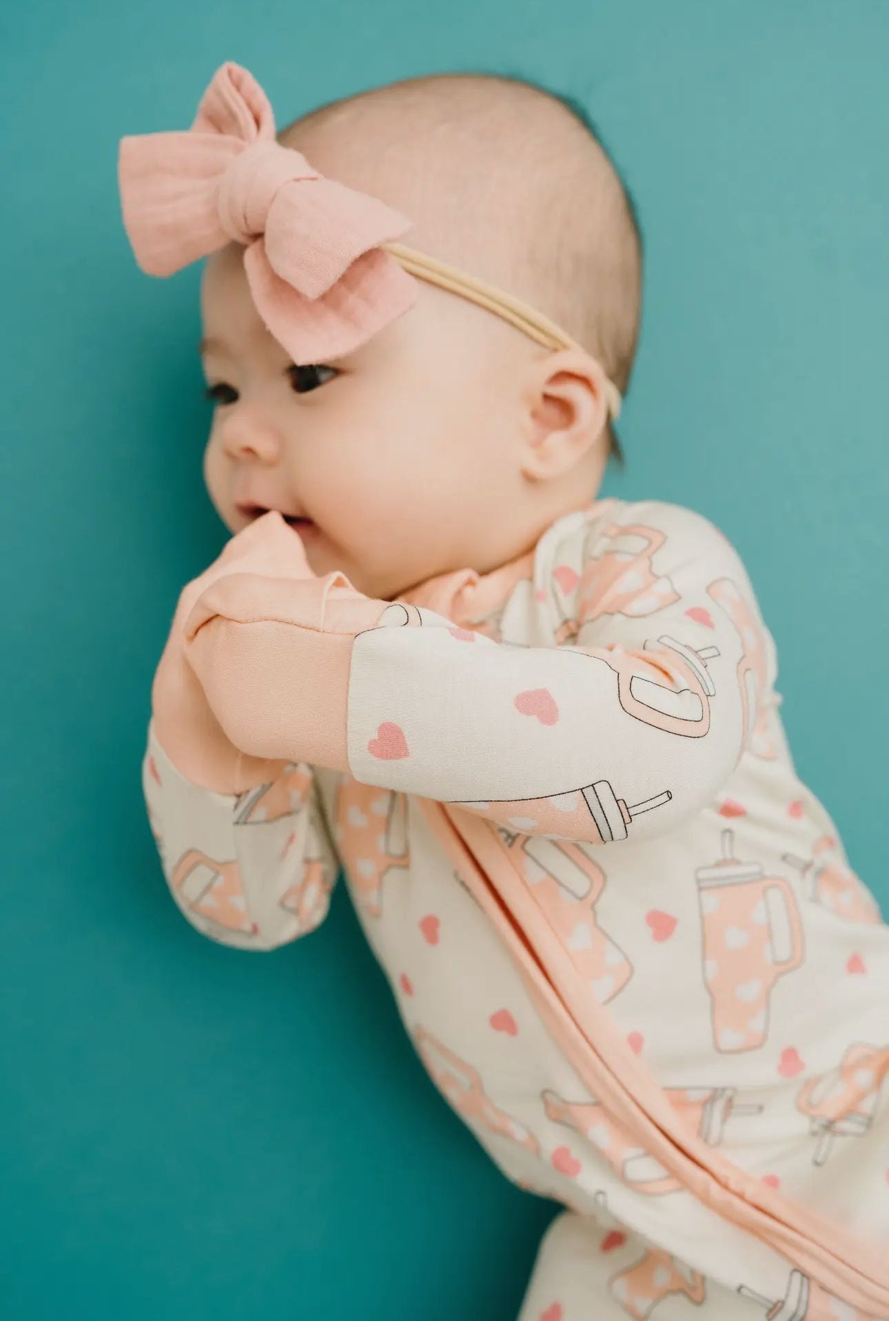 Sweet sips bamboo romper pajama