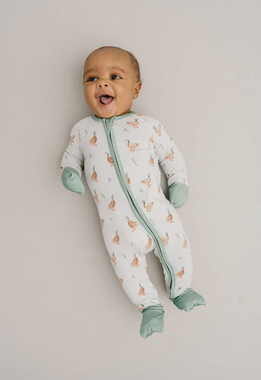 Puddle ducks bamboo romper pajama