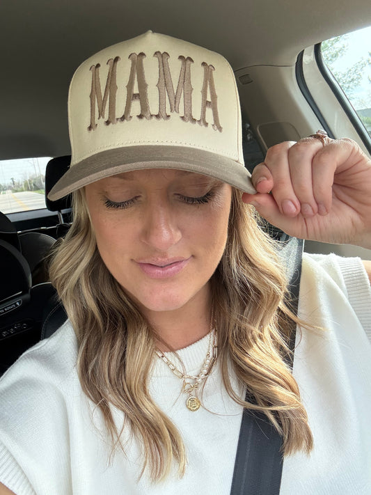 Neutral MAMA embroidered hat