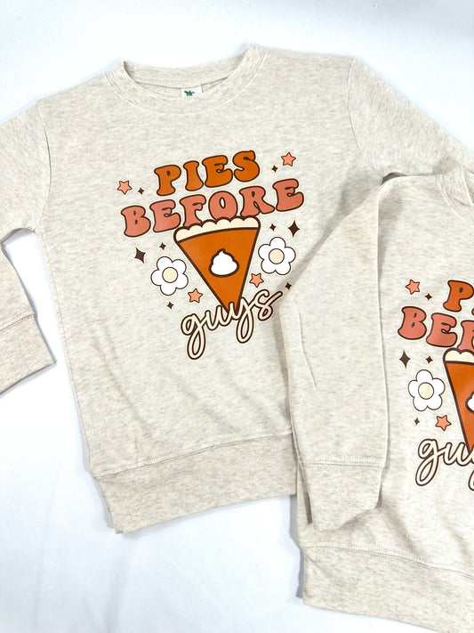 Pies before guys graphic long sleeve