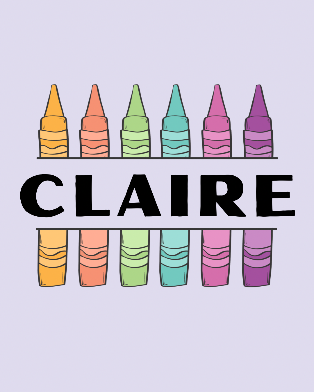 Classic crayon personalized graphic