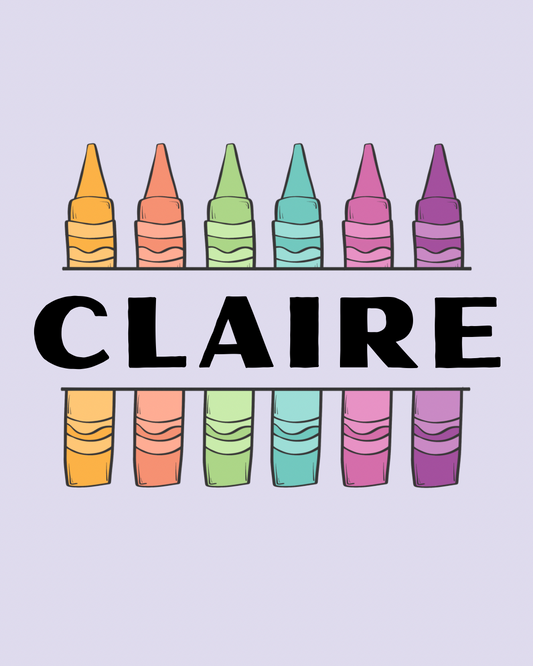 Classic crayon personalized graphic