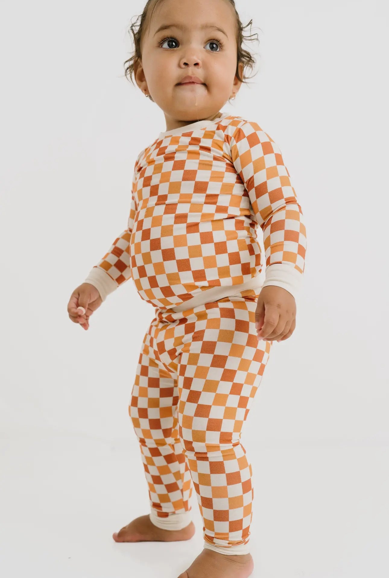 Fall checker bamboo two piece pajama