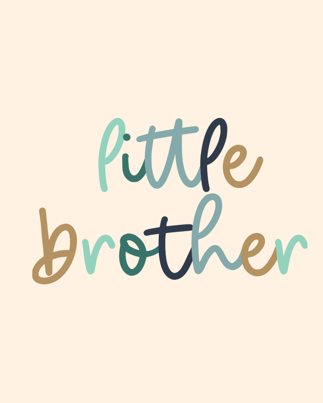 Ombré cursive brother graphic
