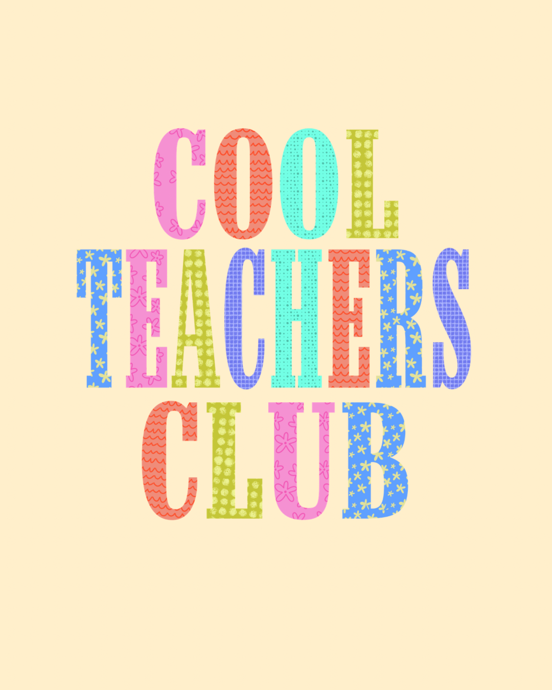Cool teachers club adult graphic