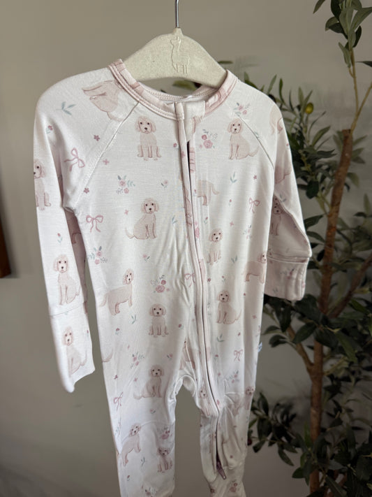 Dainty doodle bamboo romper pajama