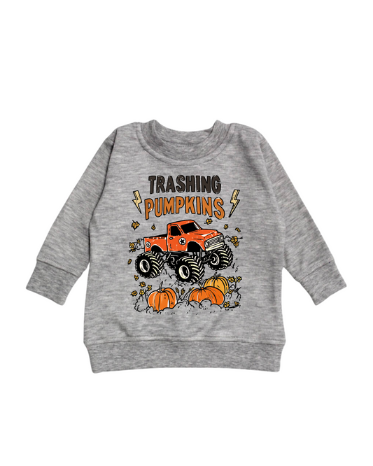 Trashing pumpkins Halloween graphic