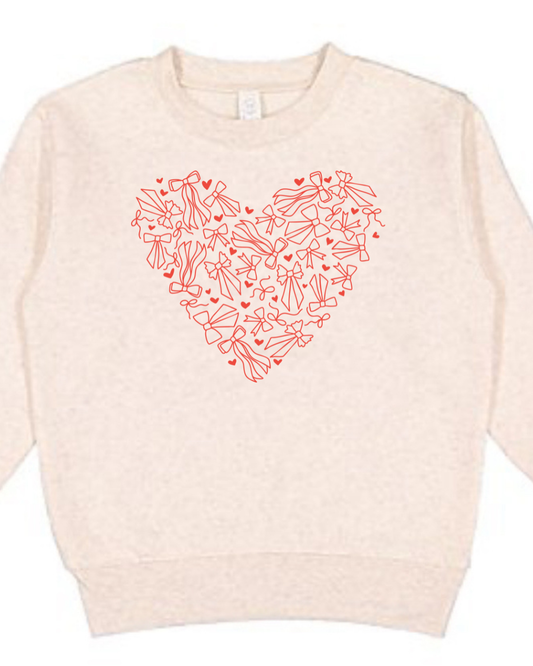 Red hollow bows crewneck graphic