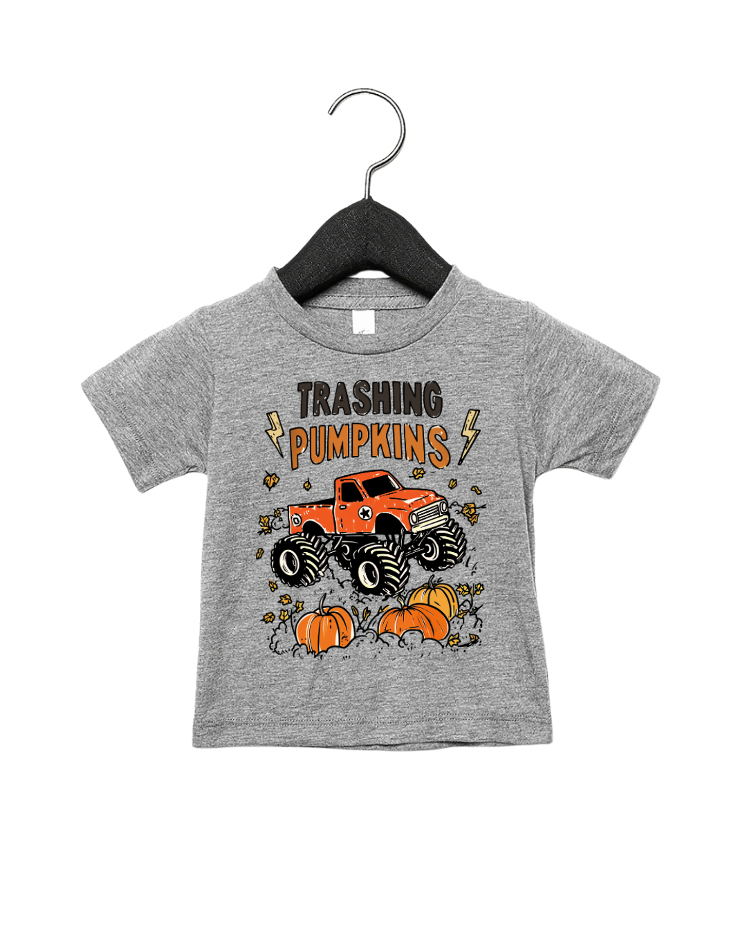 Trashing pumpkins Halloween graphic