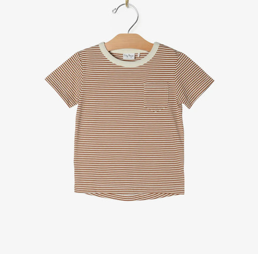 Toffee striped pocket tshirt