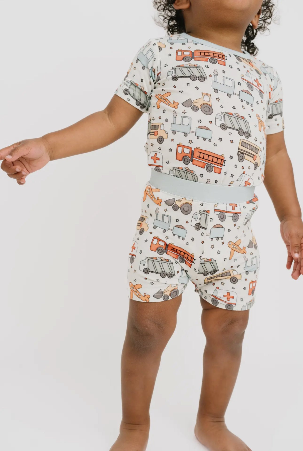 Little engines bamboo shorty pajama