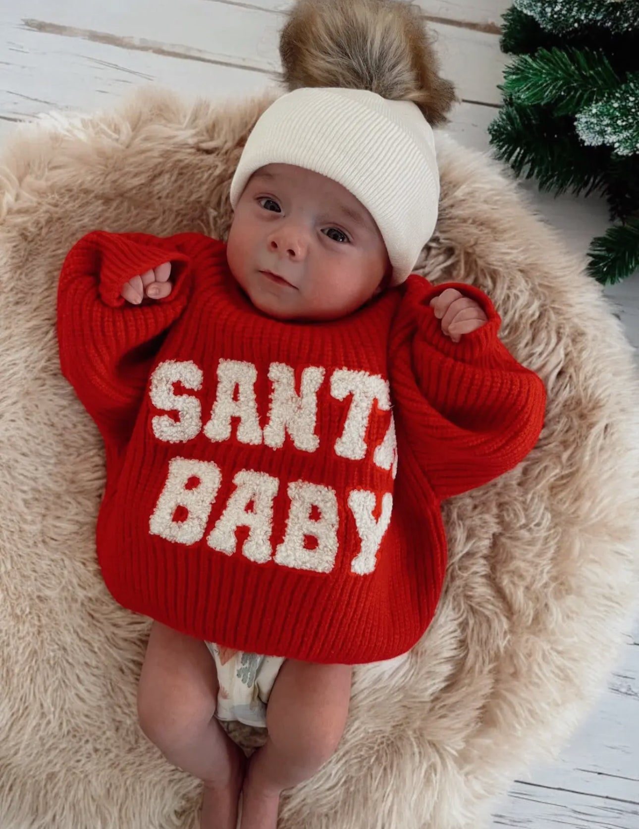 Santa baby chunky knit sweater