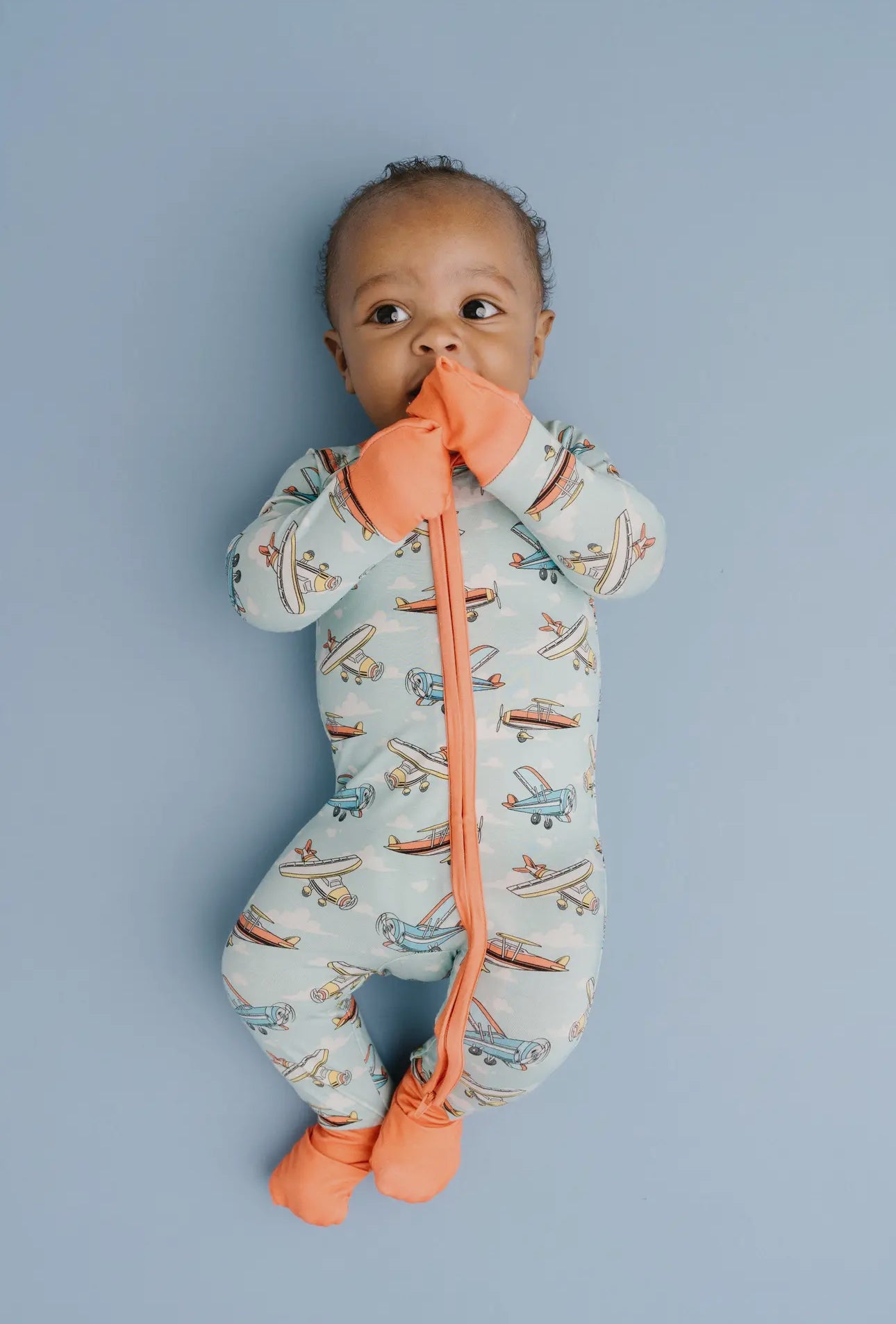 3-6m Jet set bamboo romper pajama