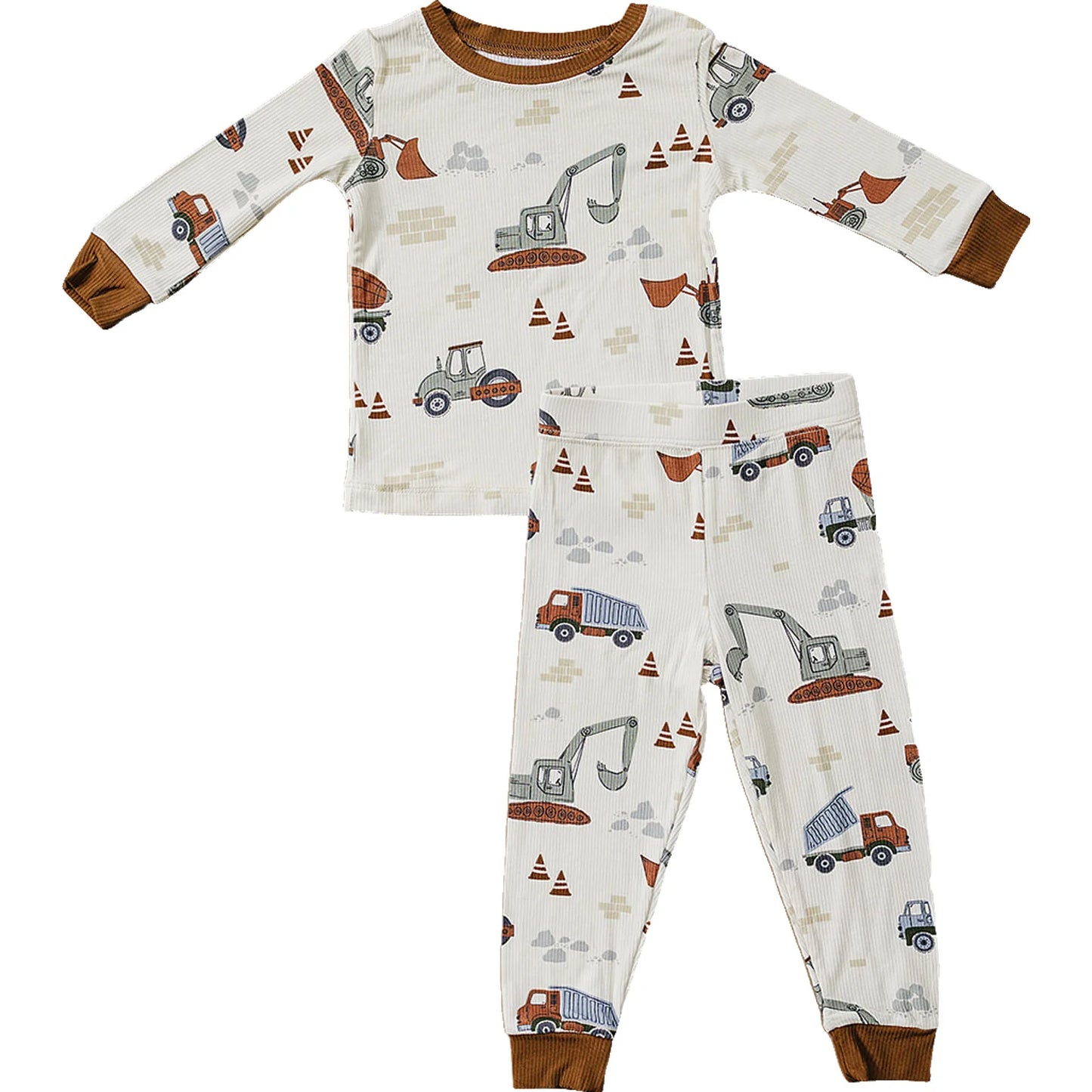 Construction time ribbed bamboo two piece pajama