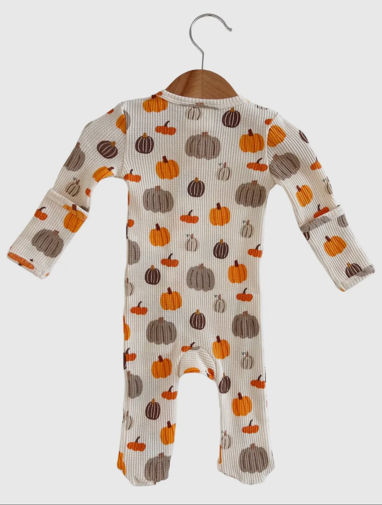 Pumpkin harvest waffle footie pajama