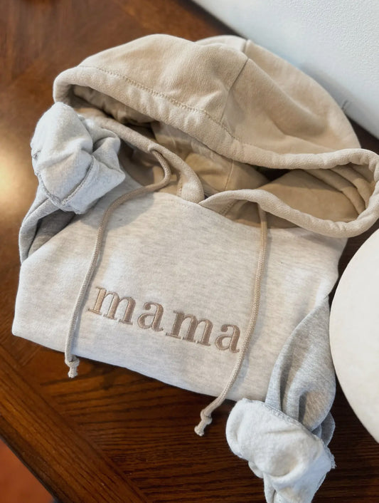 Mama embroidered colorblock hoodie