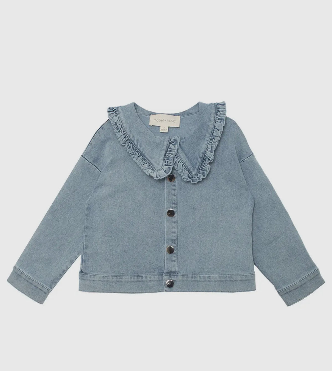 Denim days ruffled collar jacket