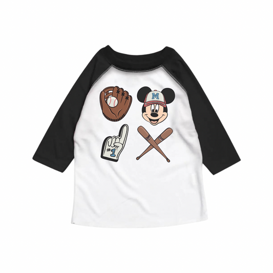 Mousey graphic baseball tee