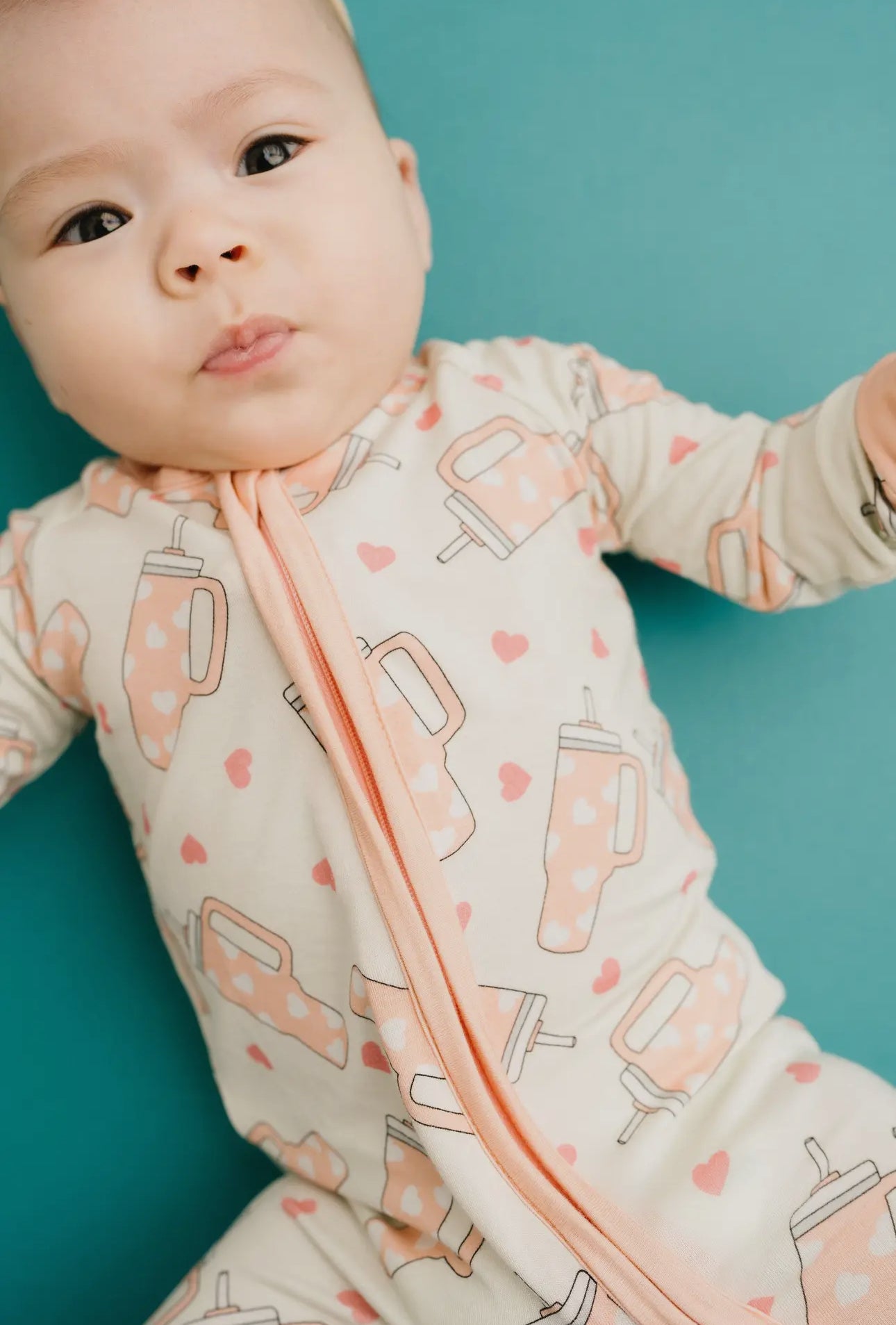 Sweet sips bamboo romper pajama