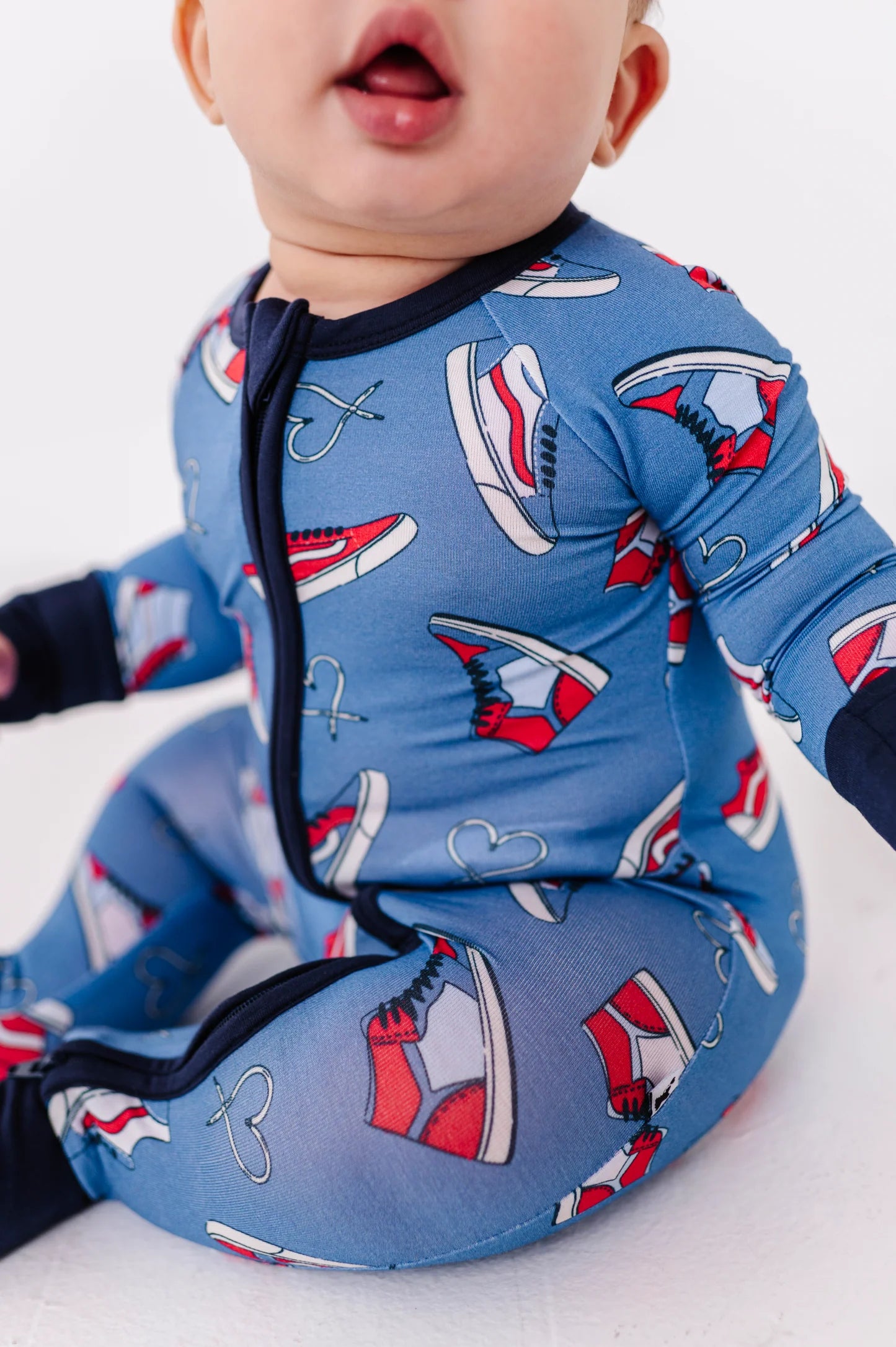 Sneaker sweetheart bamboo romper pajama