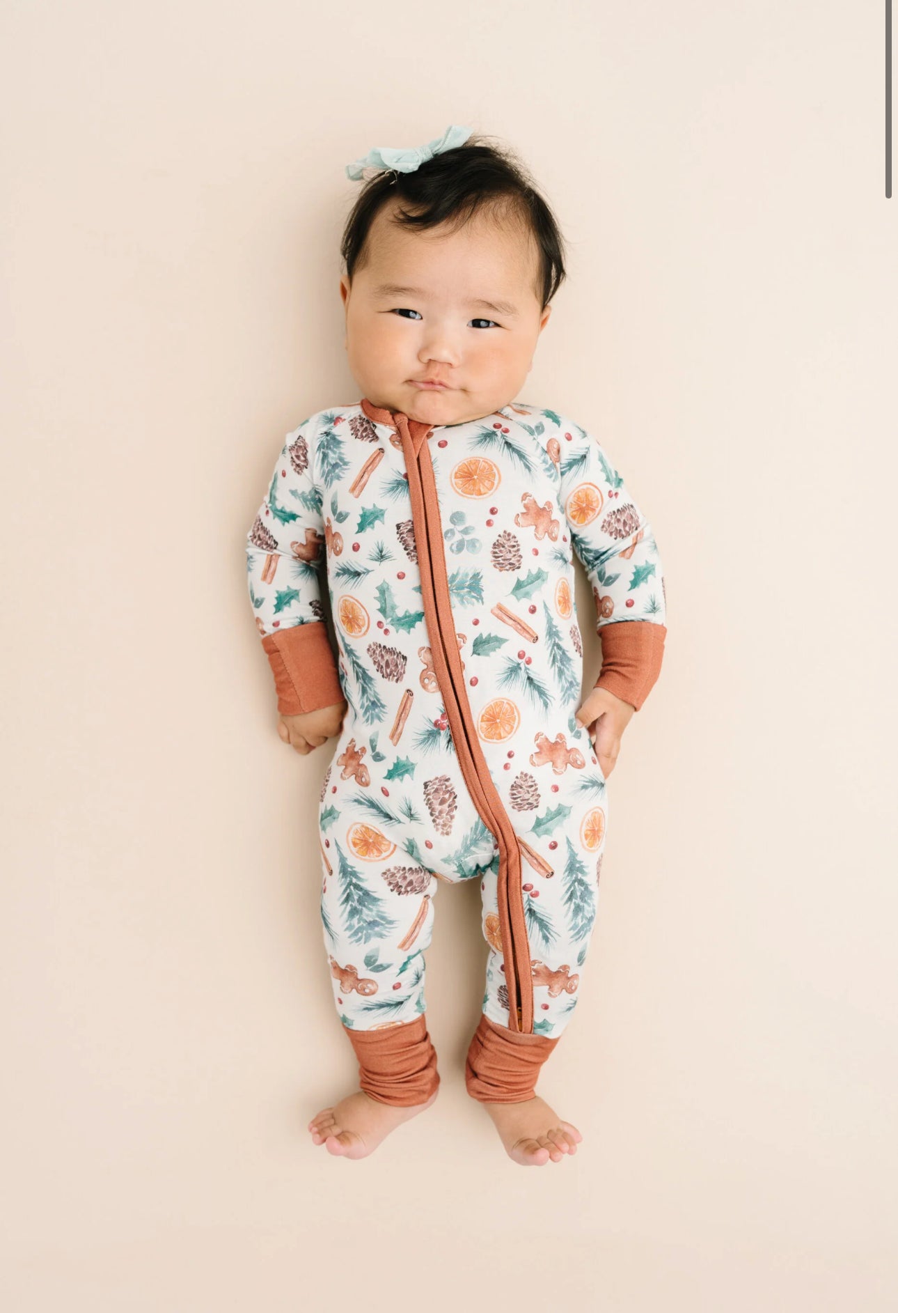 Christmas vibes bamboo romper pajama