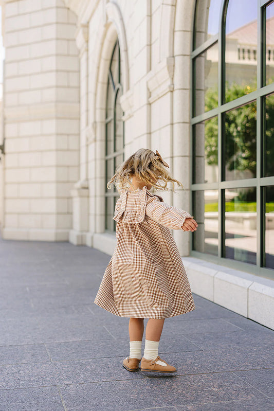 Changing seasons gingham dress