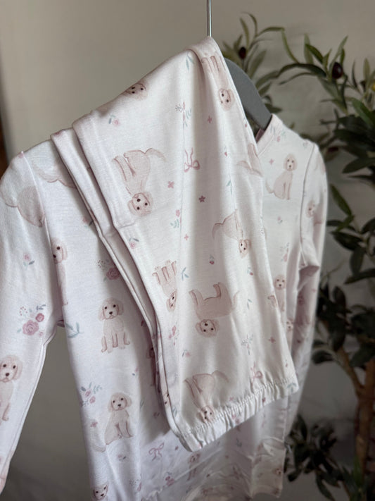 Dainty doodles bamboo two piece pajama