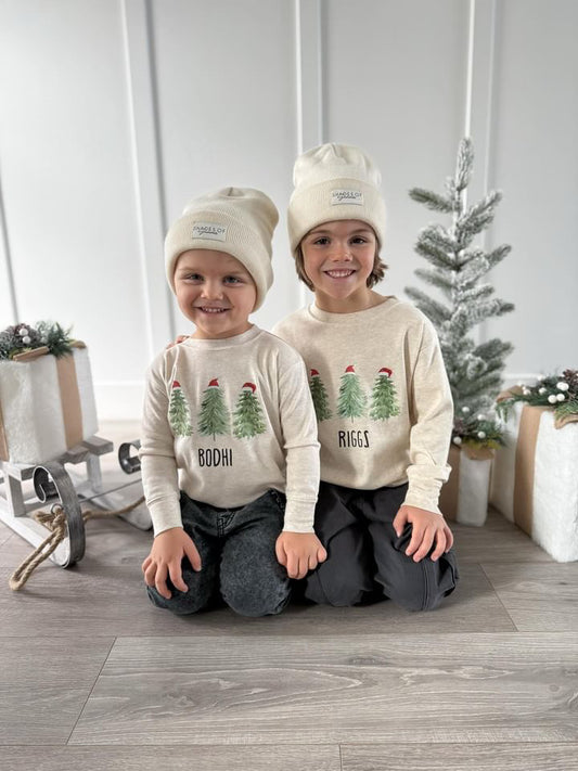 Personalized Santa hat trees graphic