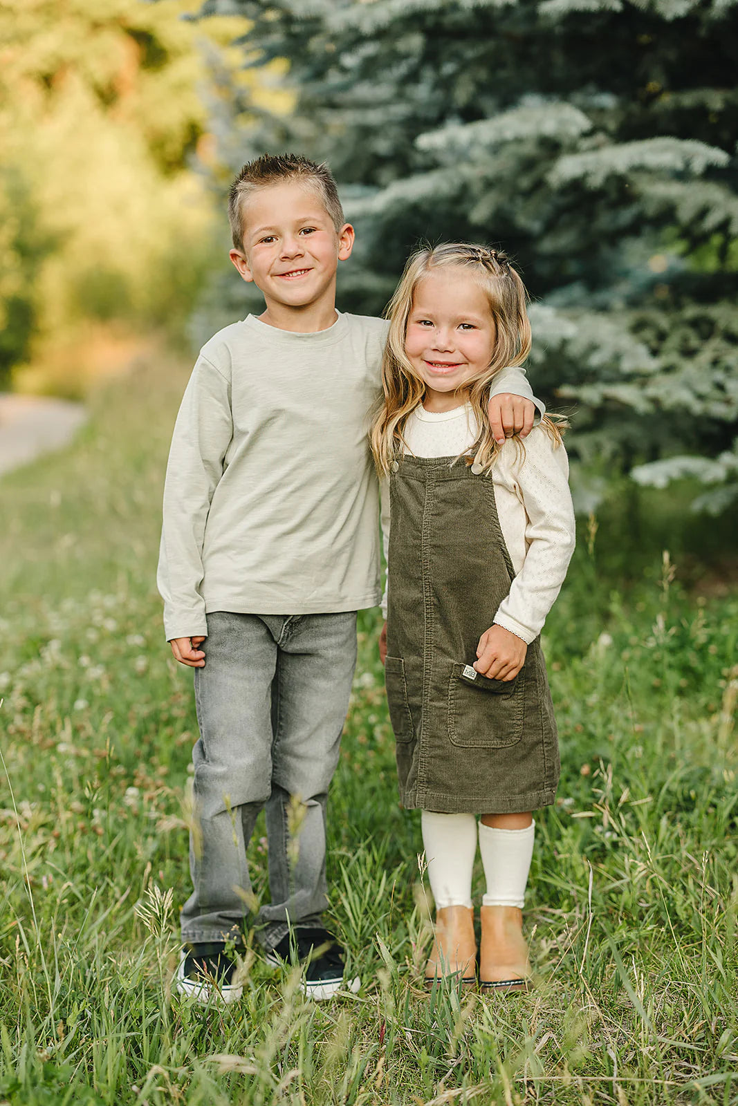 Green corduroy jumper dress