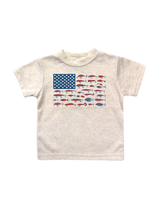 America 250 fishing flag graphic