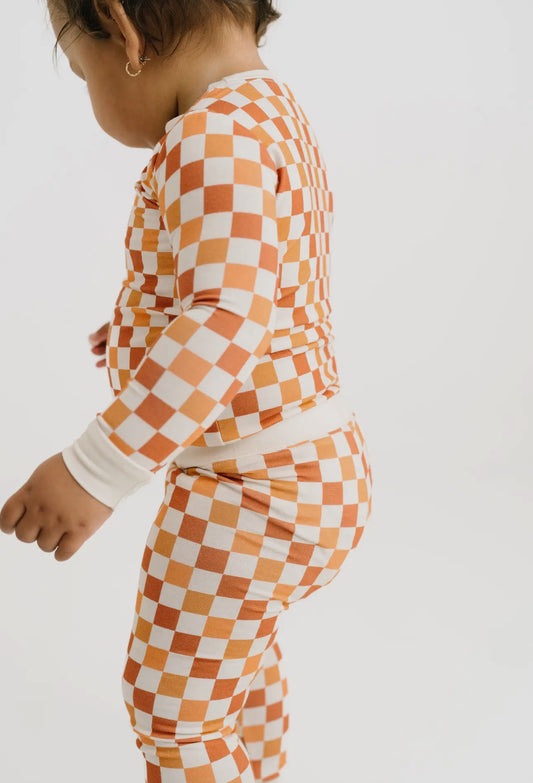 Fall checker bamboo two piece pajama